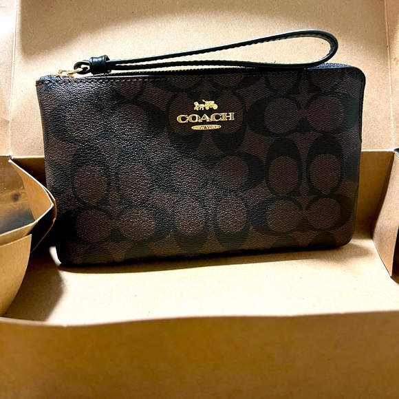 Coach Handbags - Brand New Coach Wristlet! Brown and black!